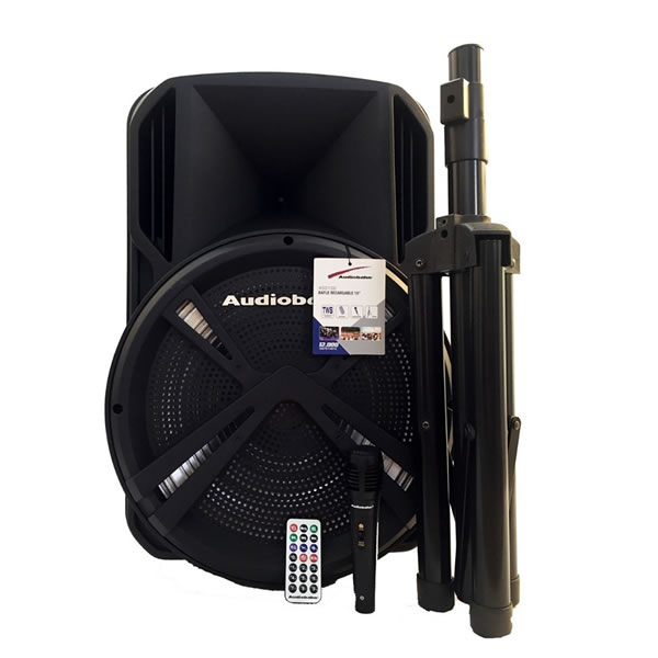  Bafle Recargable Con Tripié y Bluetooth Audiobahn ASG152I - Negro
