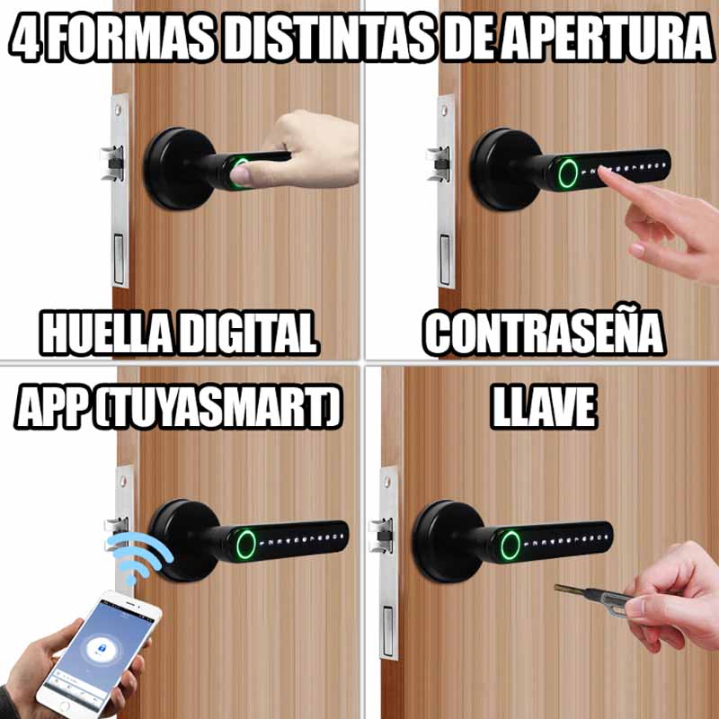 Cerradura Biometrica Huella Digital Teclado App Alexa Tuya