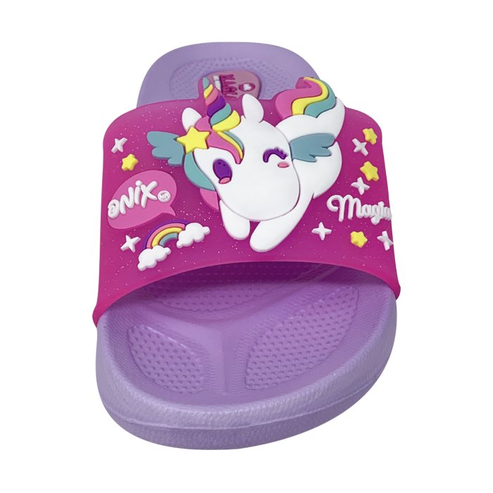 Hemosa Sandalia Onix tipo Slide Magia Unicornio Estelar Color Violeta