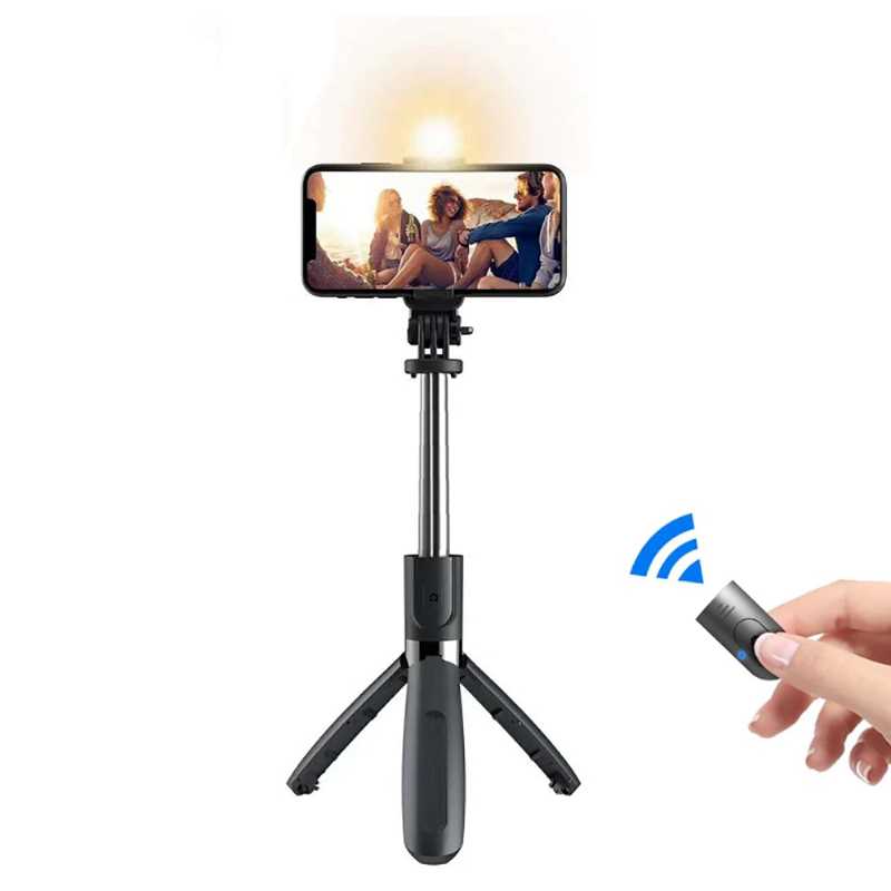 Baston para Selfie Gadgets & Fun Con Luz LED , Tripie y control bluetooth desmontable Selfie Stick portátil