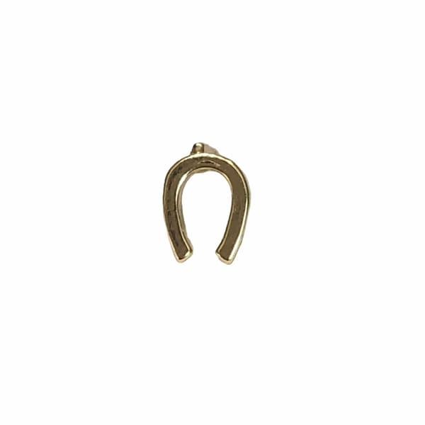 Collar en Chapa de Oro de 14K con dije de Herradura y par de Aretes - Mancini Joyas