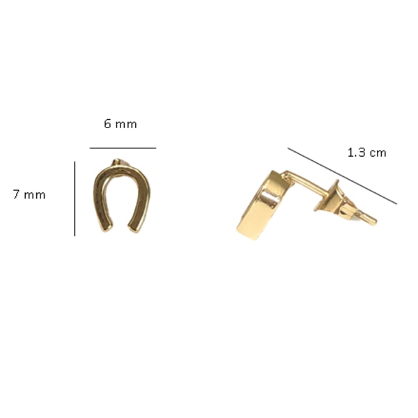 Collar en Chapa de Oro de 14K con dije de Herradura y par de Aretes - Mancini Joyas