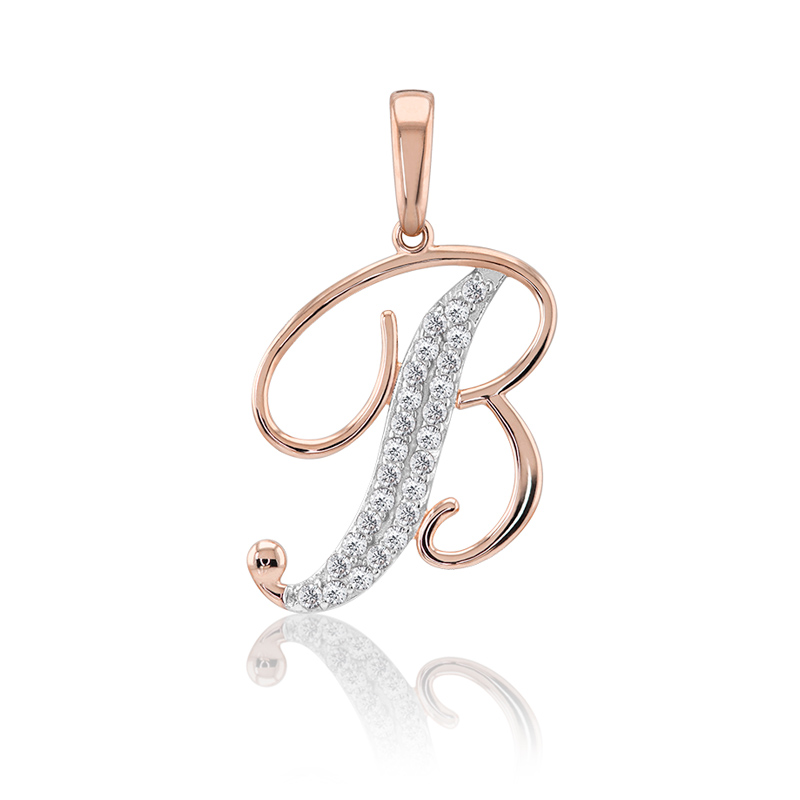 DIJE LETRA B ORO 14K ABBA JOYAS