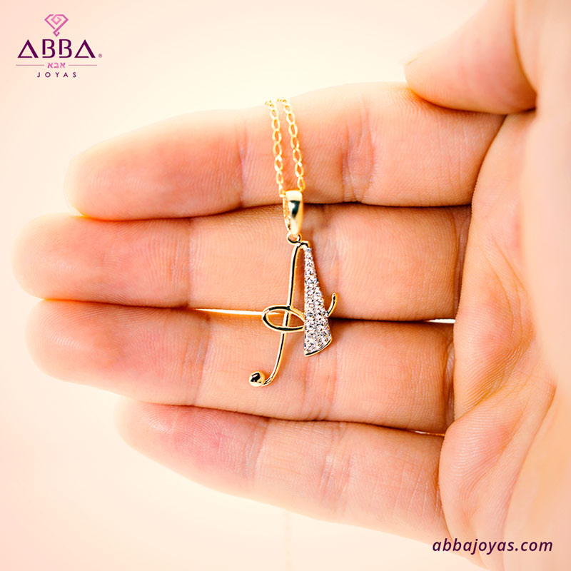 DIJE LETRA B ORO 14K ABBA JOYAS