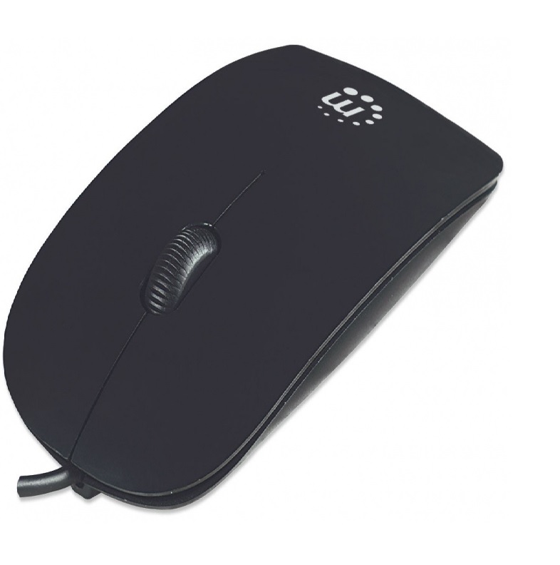 MOUSE ECONOMICO MANHATTAN USB NEGRO 177658 CABLE ALAMBRICO WINDOWS PC LAP OFICINA CASA NEGOCIO