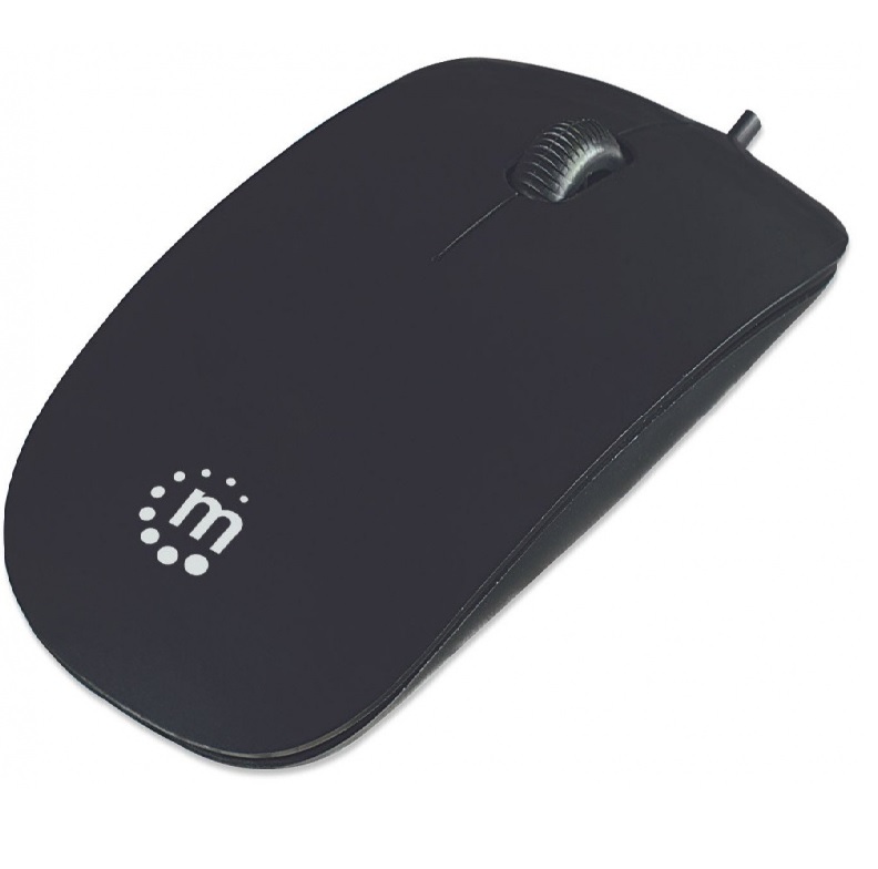 MOUSE ECONOMICO MANHATTAN USB NEGRO 177658 CABLE ALAMBRICO WINDOWS PC LAP OFICINA CASA NEGOCIO