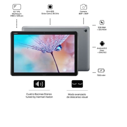 Tablet Huawei MediaPad M5 Lite Gris 3GB + 32GB WiFi Sonido Harman Kardon