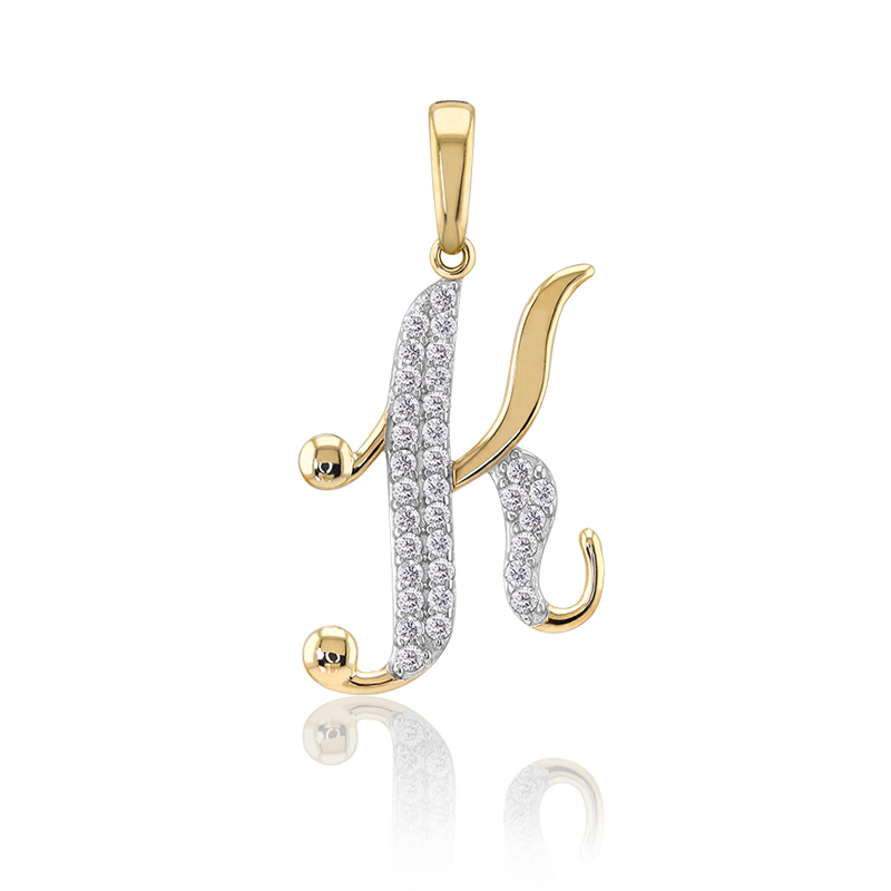 DIJE LETRA K ORO 14K ABBA JOYAS
