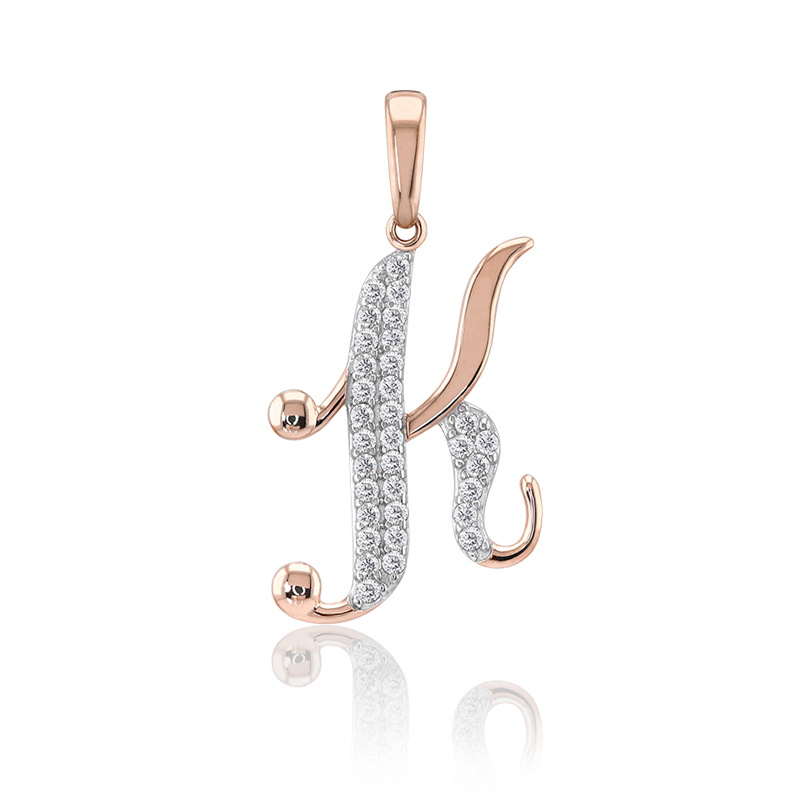 DIJE LETRA K ORO 14K ABBA JOYAS