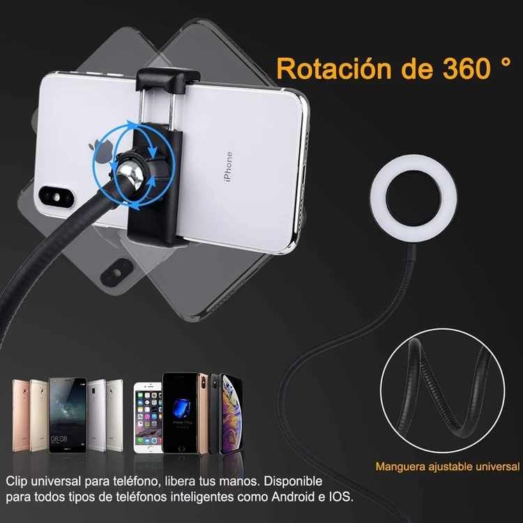 Soporte Universal Soporte De Celular Con Luz Ajustable Aro De Luz