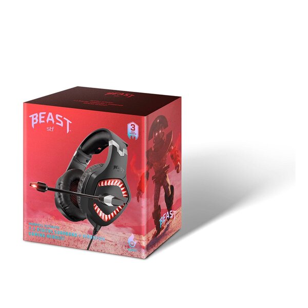 Audífonos Gamer Muspell Ultimate:7.1 Digital Surround + Vibration Stf Beast Negro