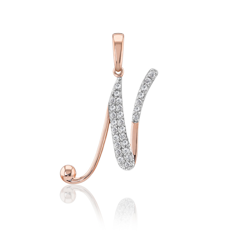 DIJE LETRA N ORO 14K ABBA JOYAS