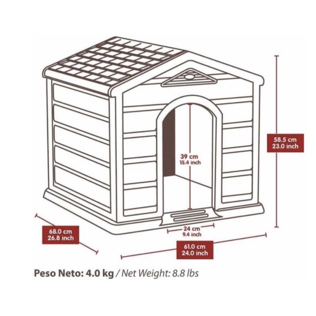 Casa Para Perro de Razas Pequeñas para exterior e interior, termica soporta lluvia