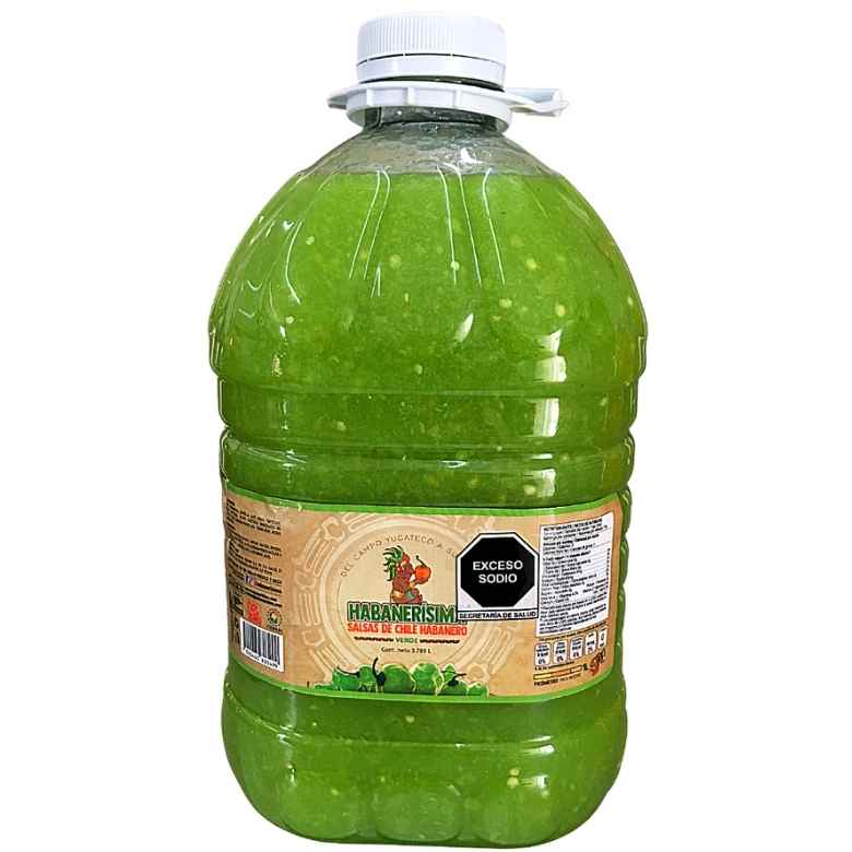 Salsa Chile Habanero Verde de Galón Caja