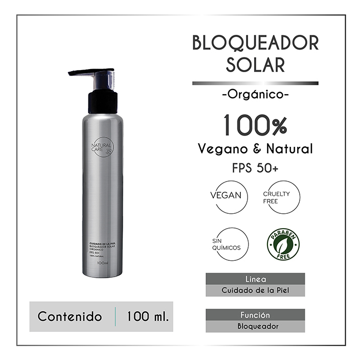 BLOQUEADOR SOLAR ORGÁNICO VEGANO 100% BIODEGRADABLE