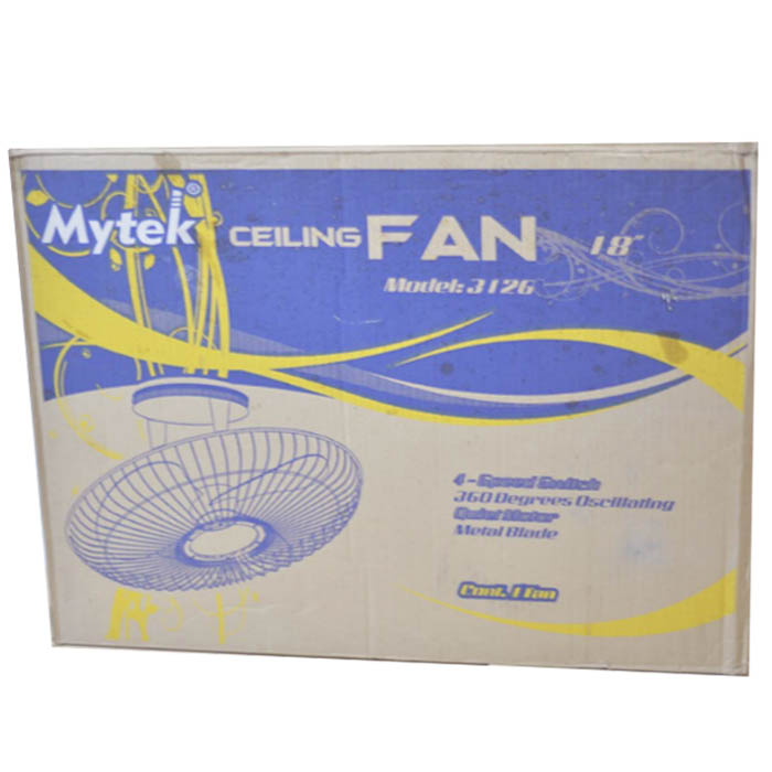 Ventilador Techo Loco Mytek 45 Cm 4 Velocidades Metálico