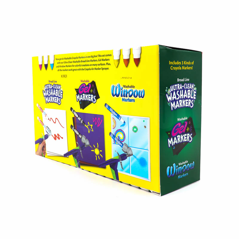 Plumones Crayola 64 Lavables, Gel y Vidrio