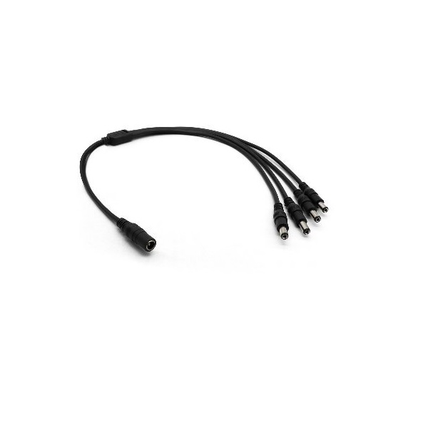 Cable CCTV Pulpo Divisor de Fuente de Poder 50 cms Negro Camara Seguridad Videovigilancia Cableado