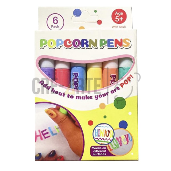 Plumones Efecto Palomitas Puffy Pens Tinta 3D 6 Piezas