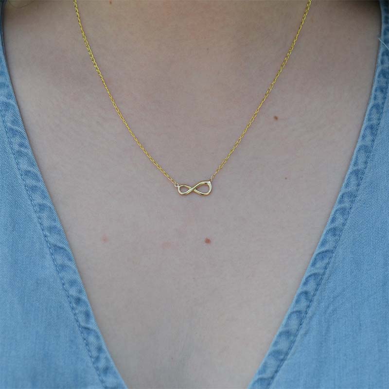 Gargantilla Oro Puro 10k Infinito  VAROURO | Collar Amor + Estuche