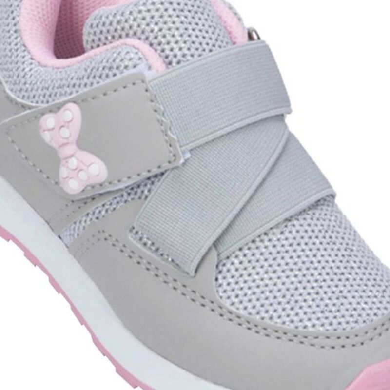 Tenis Casual Para Niña Gris Con Moño Rosa 962747