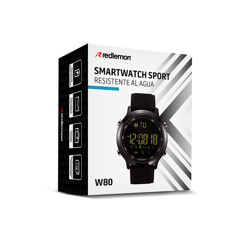 Smartwatch Reloj Inteligente Deportivo con Podómetro Redlemon