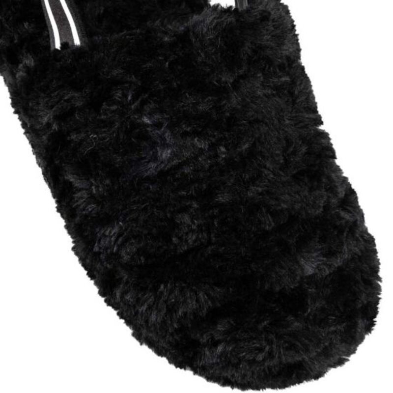 Pantufla Sandalia Para Dama Mujer Peluche Color Negro 419