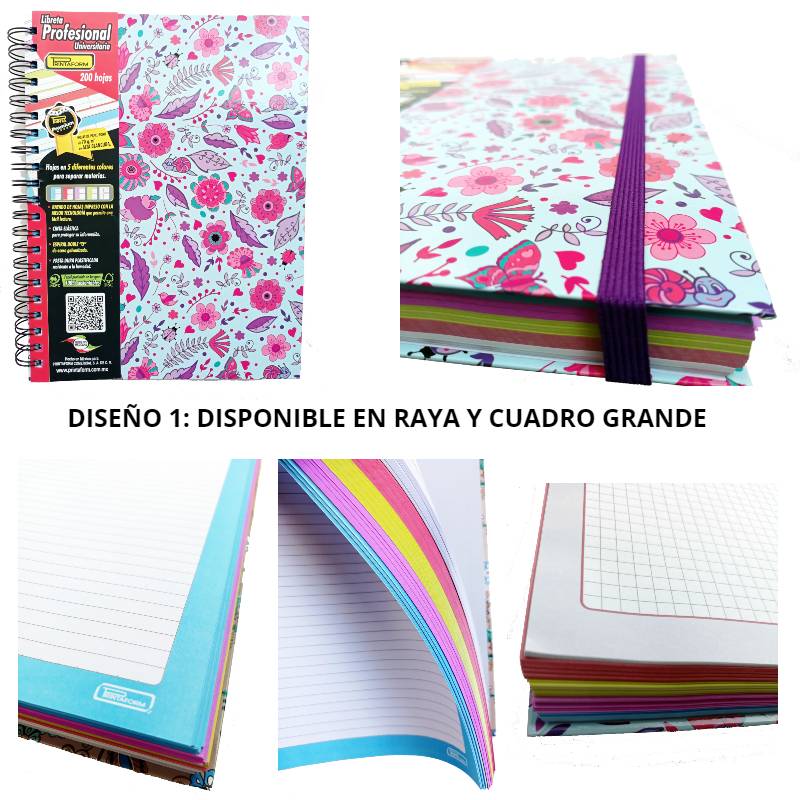 Libreta Universitaria Con 200 Hojas En 5 Diferentes Colores 5 Materias