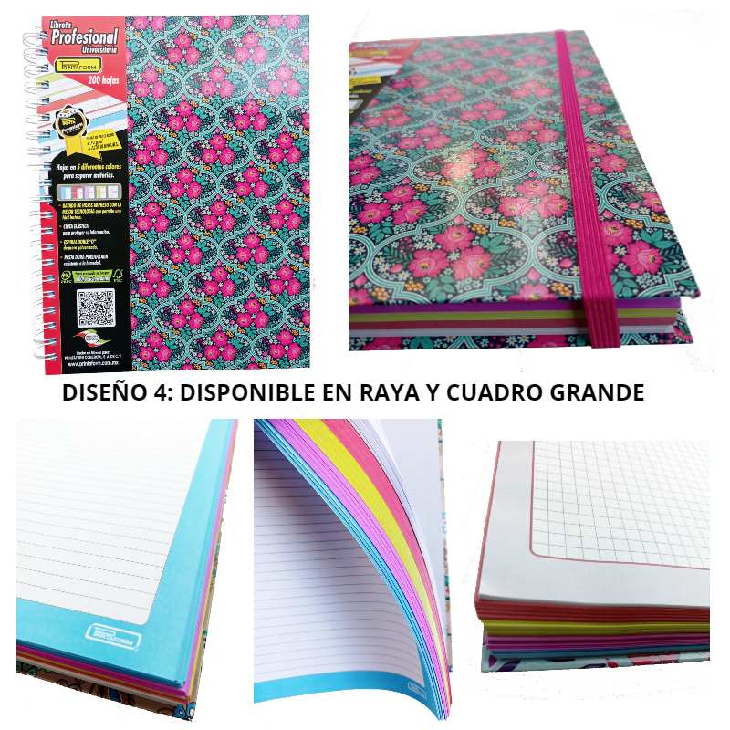 Libreta Universitaria Con 200 Hojas En 5 Diferentes Colores 5 Materias