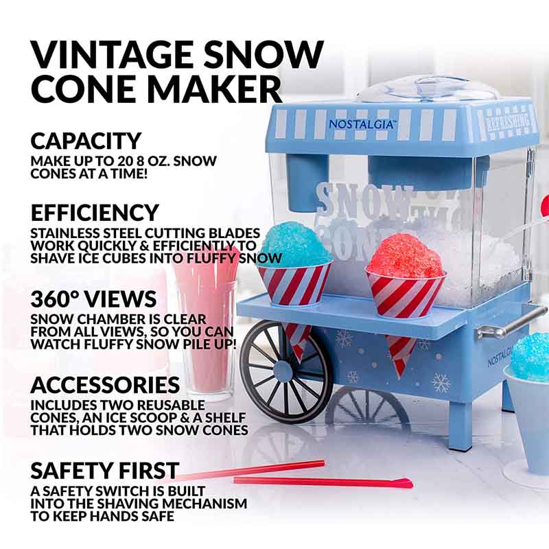Maquina Para Raspados Nieve Helados Nostalgia Electrics Cono