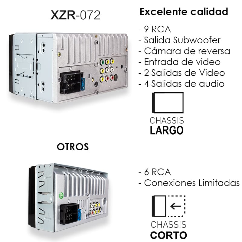 Autoestéreo Pantalla Táctil 7" Bluetooth, Mirror Link, 2 DIN- Steelpro 