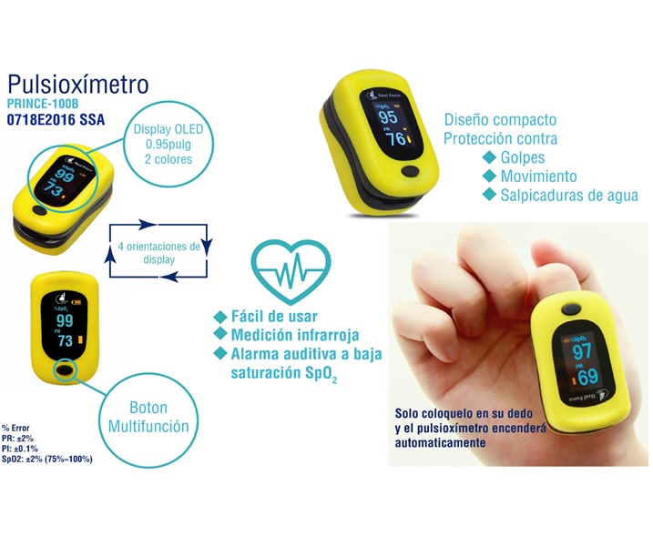 Oxímetro de Pulso PRINCE-100B Digital Heal Force