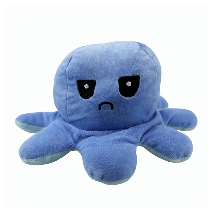 Pulpo reversible peluche azul - azul cielo