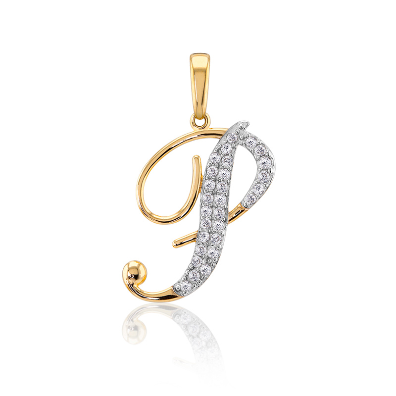 DIJE LETRA P ORO 14K ABBA JOYAS