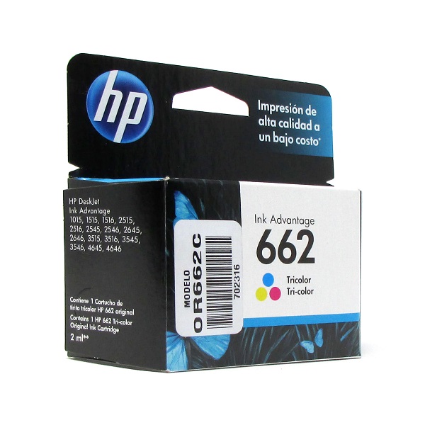 Cartucho original Hp 662 Color Deskjet 2515/2516/3515/3516