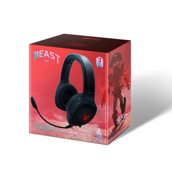 Audífono Gamer Muspell Extreme 7.1 Digital Surround Stf Beast Negro