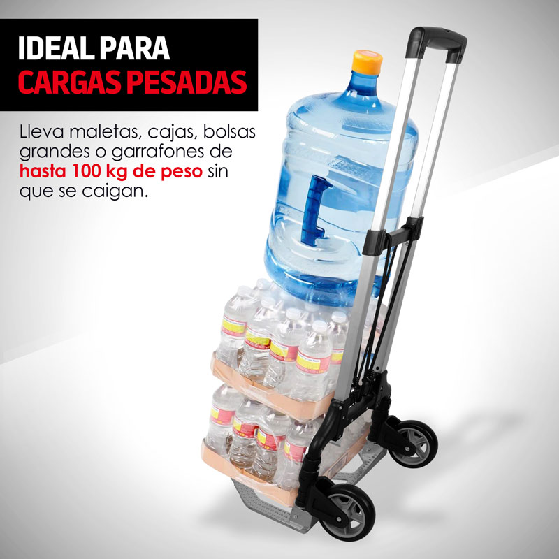 Diablito Plegable de Aluminio con Capacidad de 100 kg Redlemon