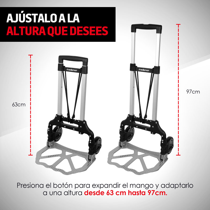 Diablito Plegable de Aluminio con Capacidad de 100 kg Redlemon
