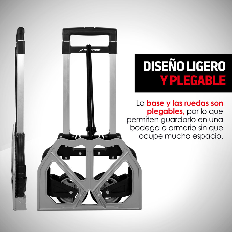 Diablito Plegable de Aluminio con Capacidad de 100 kg Redlemon