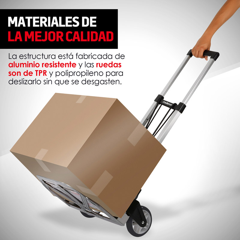 Diablito Plegable de Aluminio con Capacidad de 100 kg Redlemon