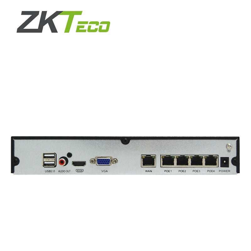 NVR 4 CANALES POE ZKTECO Z8504NER-4P 5MP H.265+ 1 HDMI 1080p / 1 VGA / 1 SATA 8TB / P2P / COMPATIBLE CON BIOSECURITY/BIOACCESS IVS