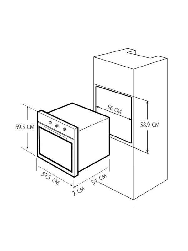 Alkia, Horno Eléctrico Negro 60 cm Tecnolam mod. TE60E.NE