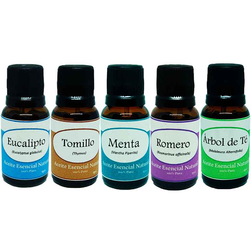 Eucalipto Tomillo Menta Romero Arbol de Te Aceite Esencial Natural 5 Pz Krisamex