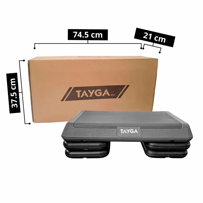Tayga banco step aerobics pilates gris altura ajustable