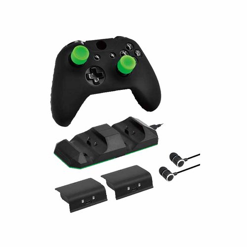 Xbox One / S / X Super Kit Carga Y Juega Dual + Grips + Audifonos + Funda