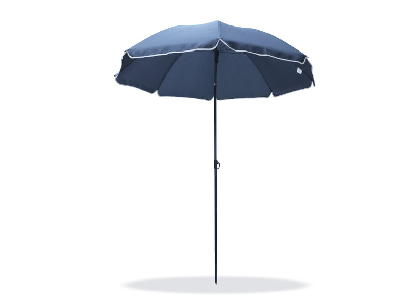 Comedor Exterior Milán De Acero C/4 Sillas Y Sombrilla Azul