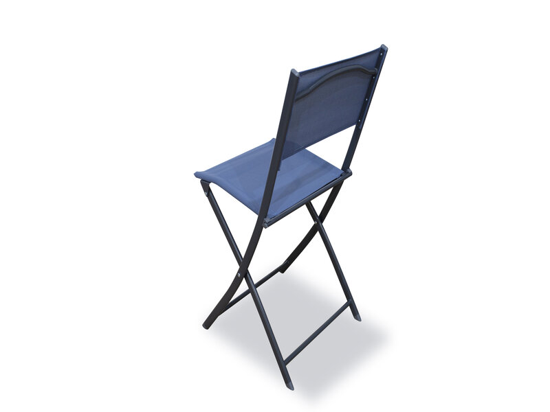 Comedor Exterior Milán De Acero C/4 Sillas Y Sombrilla Azul