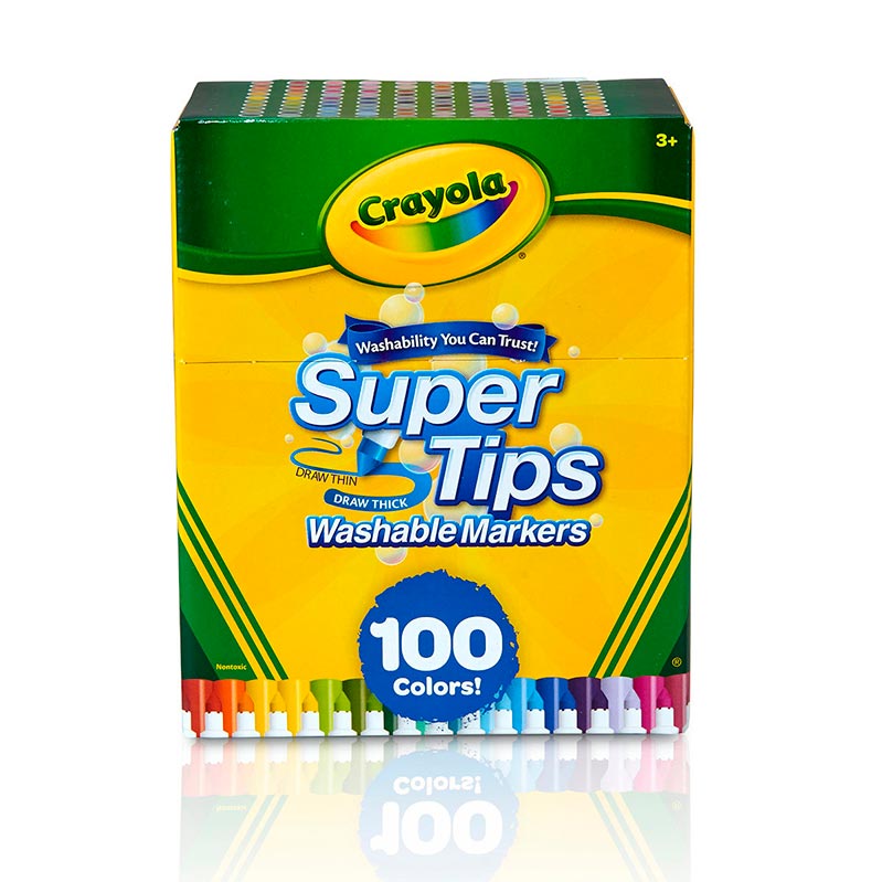 Super Tips 100 Plumones Crayola Marcadores Delgados Lavables