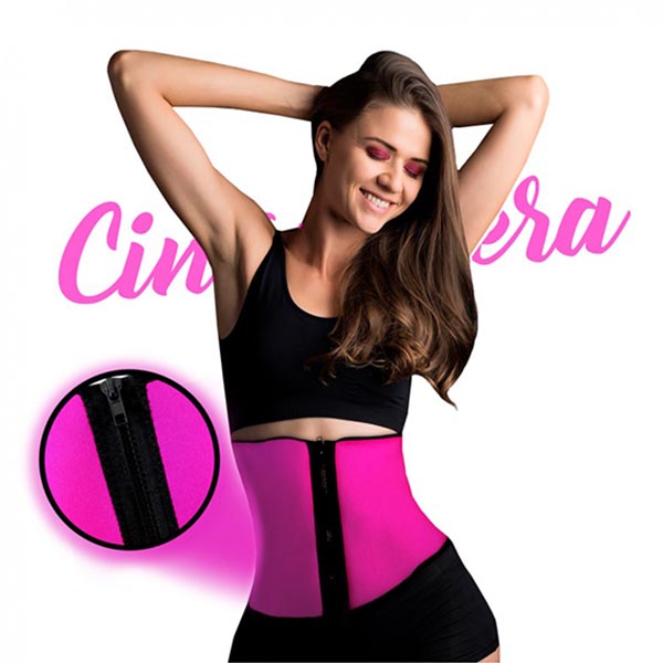 Faja Cinturillera Rosa Reductora Corset Gym Fitness