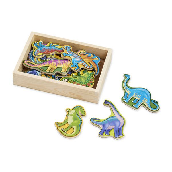 Set De Dinosaurios De Madera Con Imán